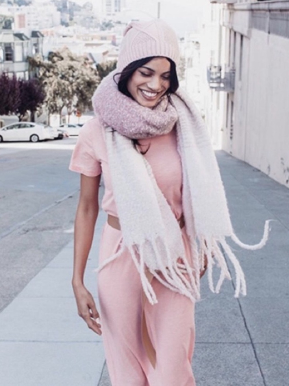 Mer Sea Blanket Ombré Fringe Scarf One Size